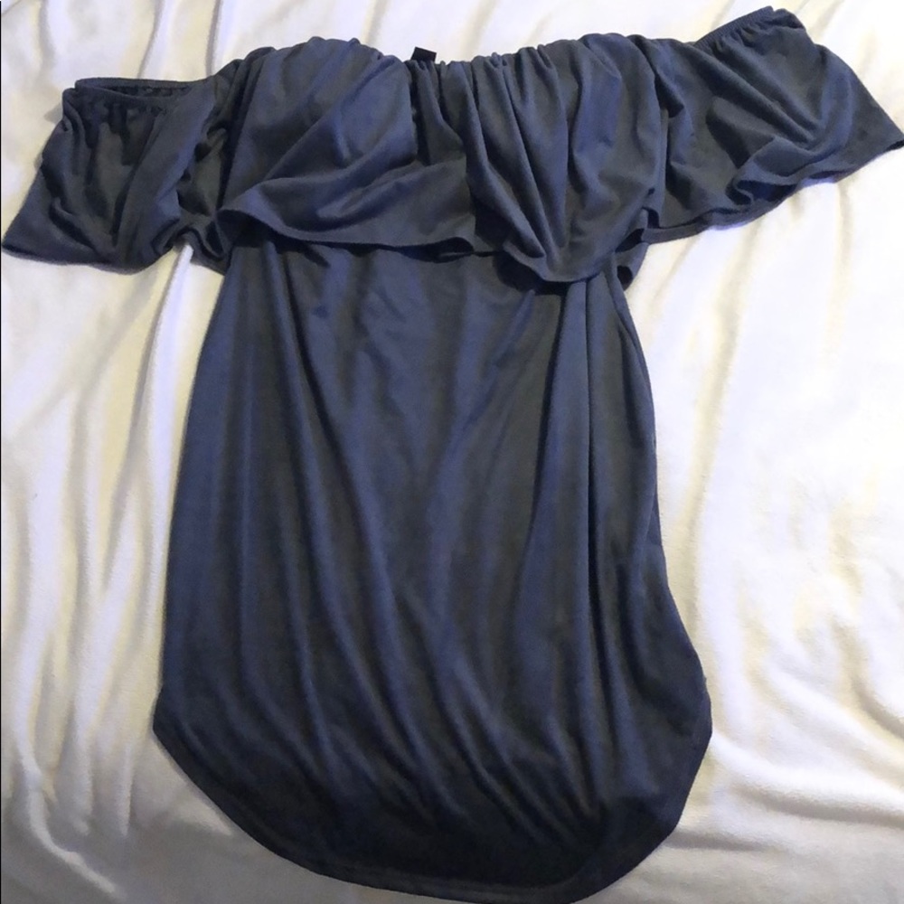 Grey velvet bodycon dress